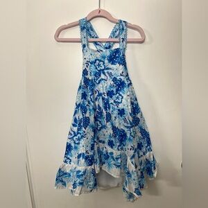 Shabby Chic Blue and White Floral Kids Dress